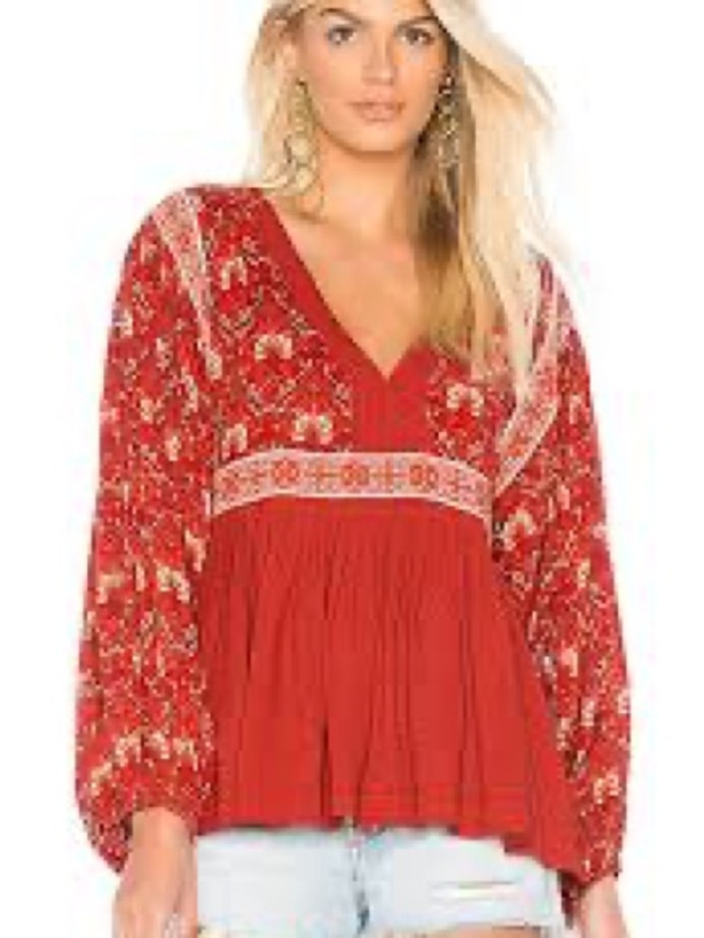 Spell Jewel smocked blouse small EUC